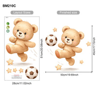 STICKER ENFANT PVC Ours Avec Ballons Nuages Et Étoiles