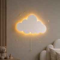 Veilleuse Murale Pile En Forme De Nuage En Bois