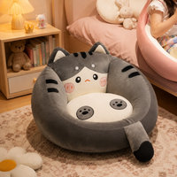 Coussin de siège forme de chat en polyester avec dossier intégré