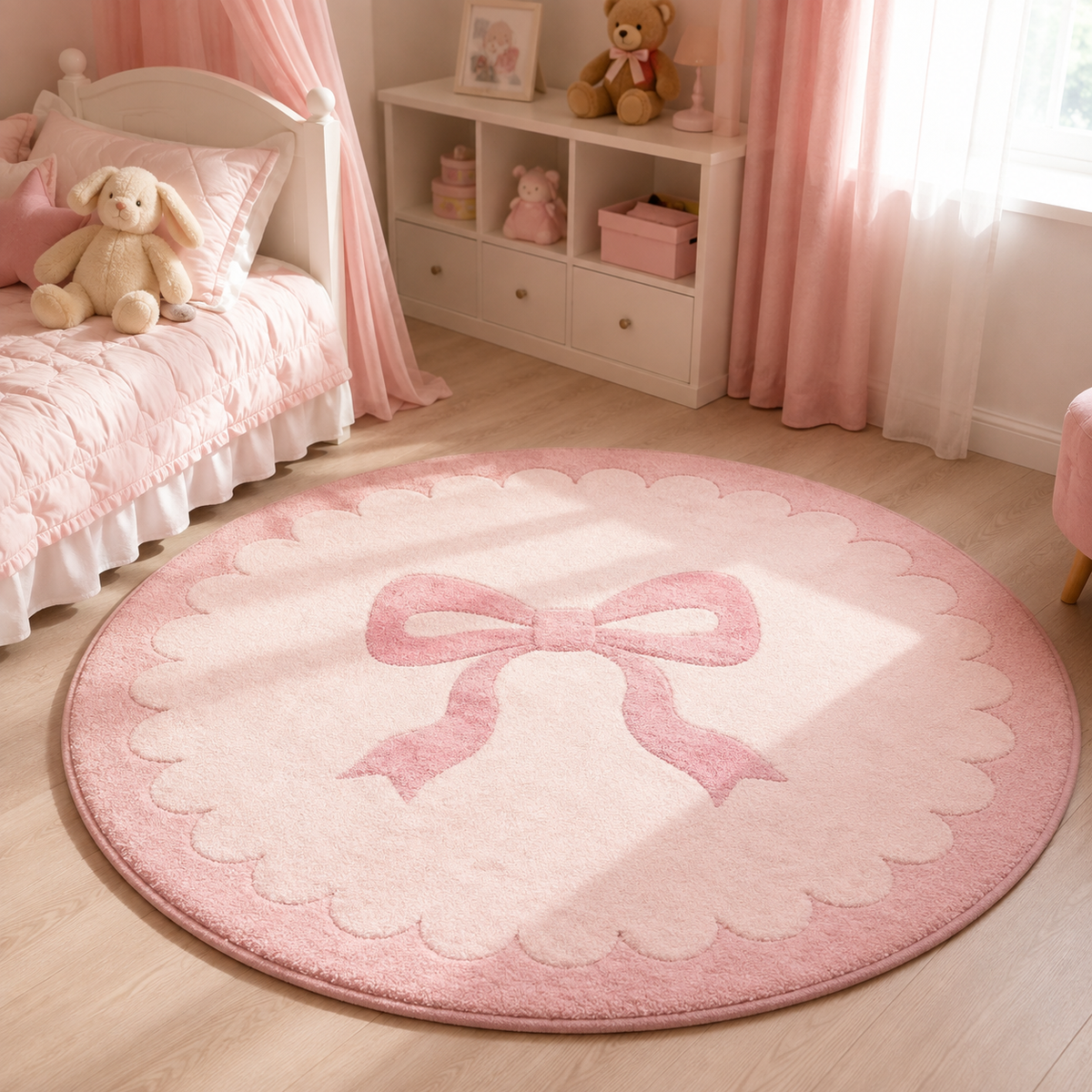 Tapis De Sol Chambre Rond Rose