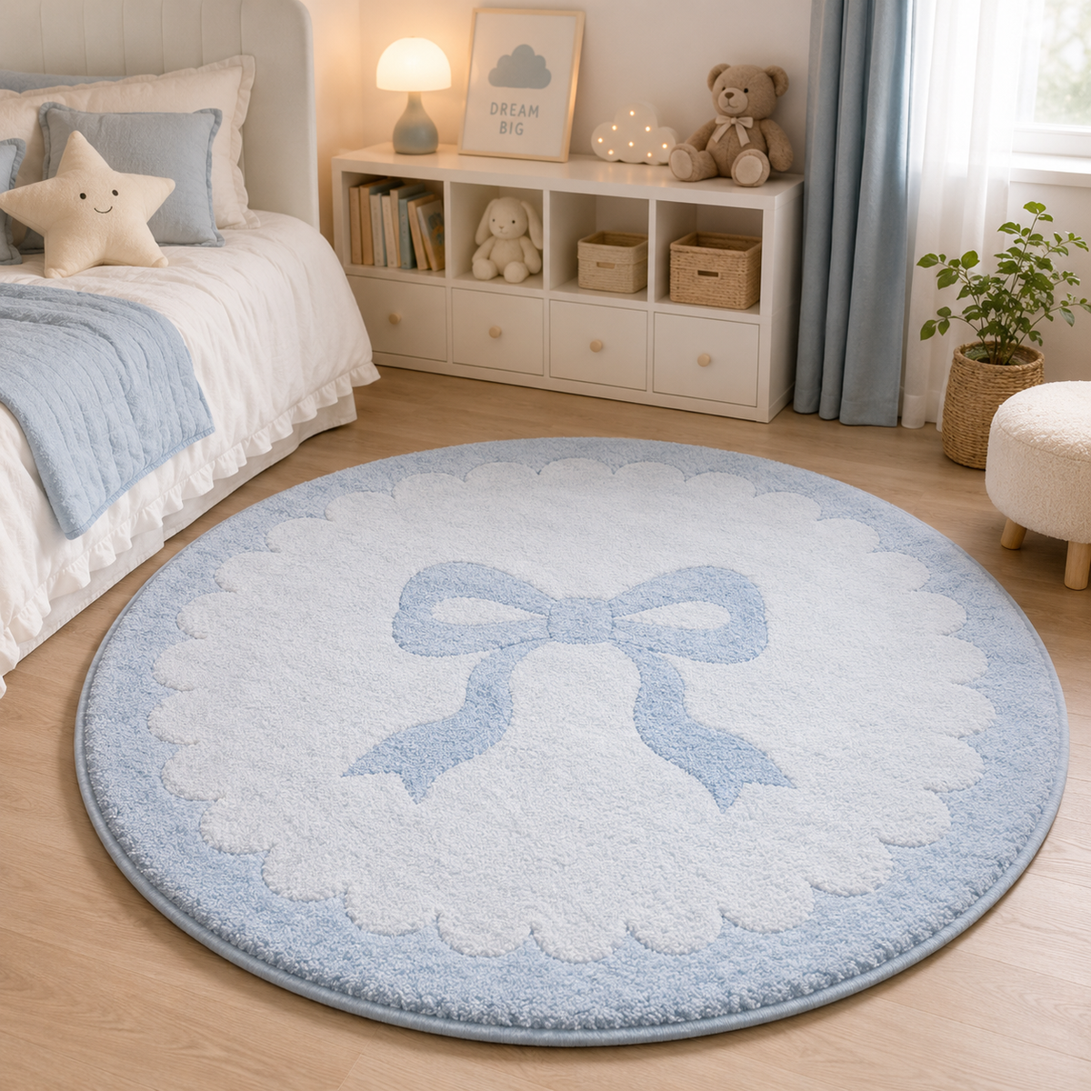 Tapis De Sol Chambre Rond Rose