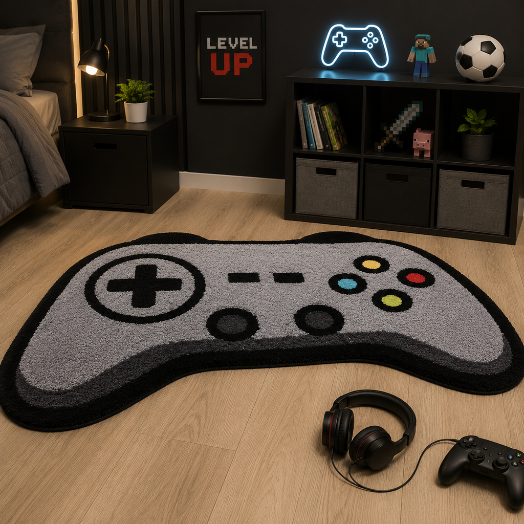 Tapis Chambre Gaming Forme Manette De Jeu Antidérapant