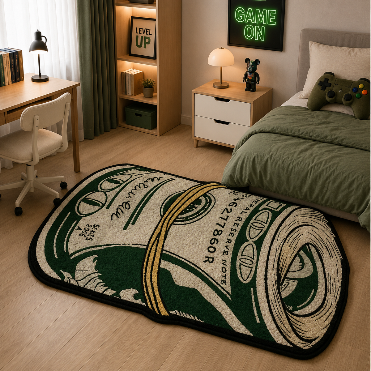Tapis antidérapant motif billet de dollar en rouleau