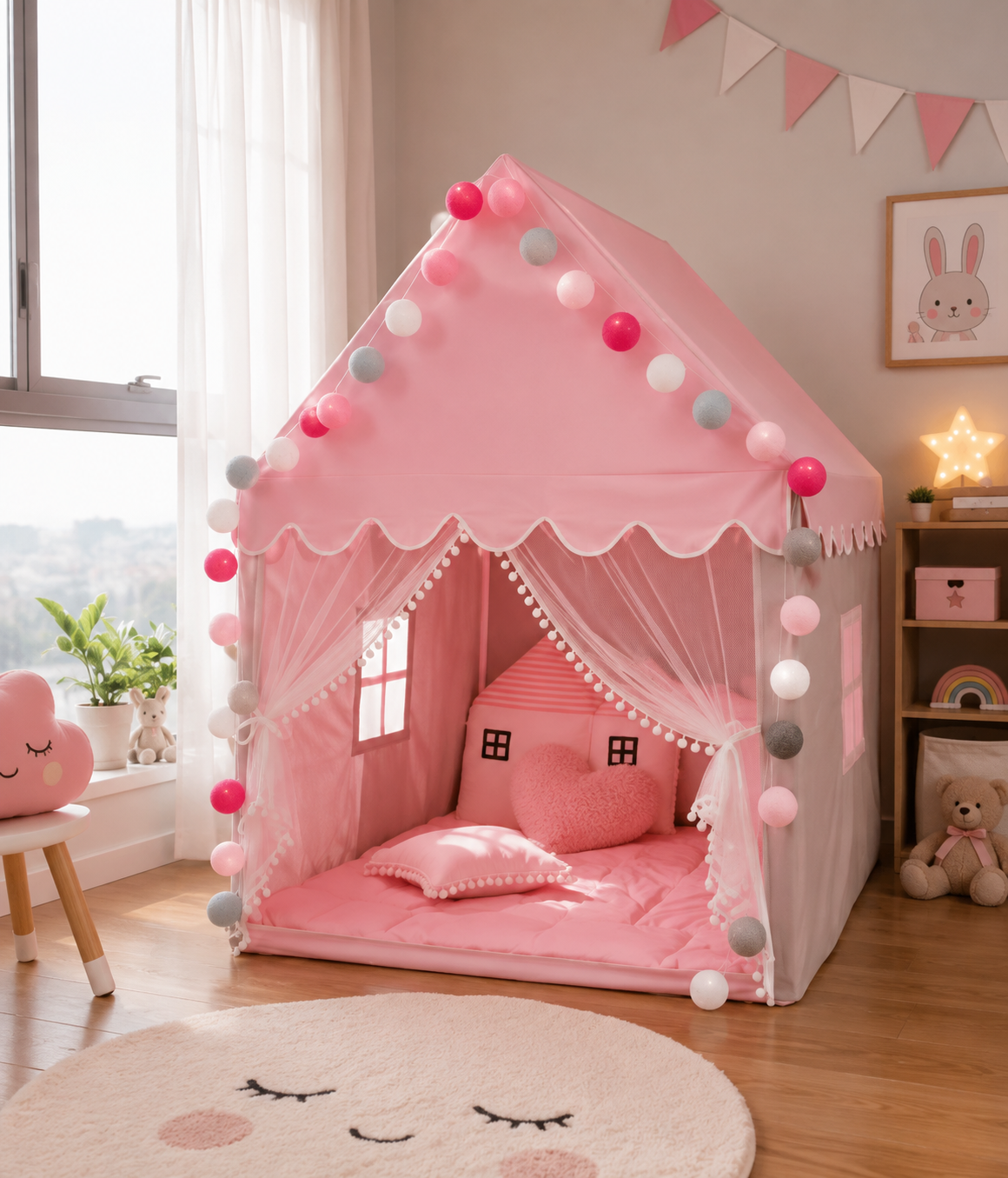 TENTE ENFANT Forme Maison Rose