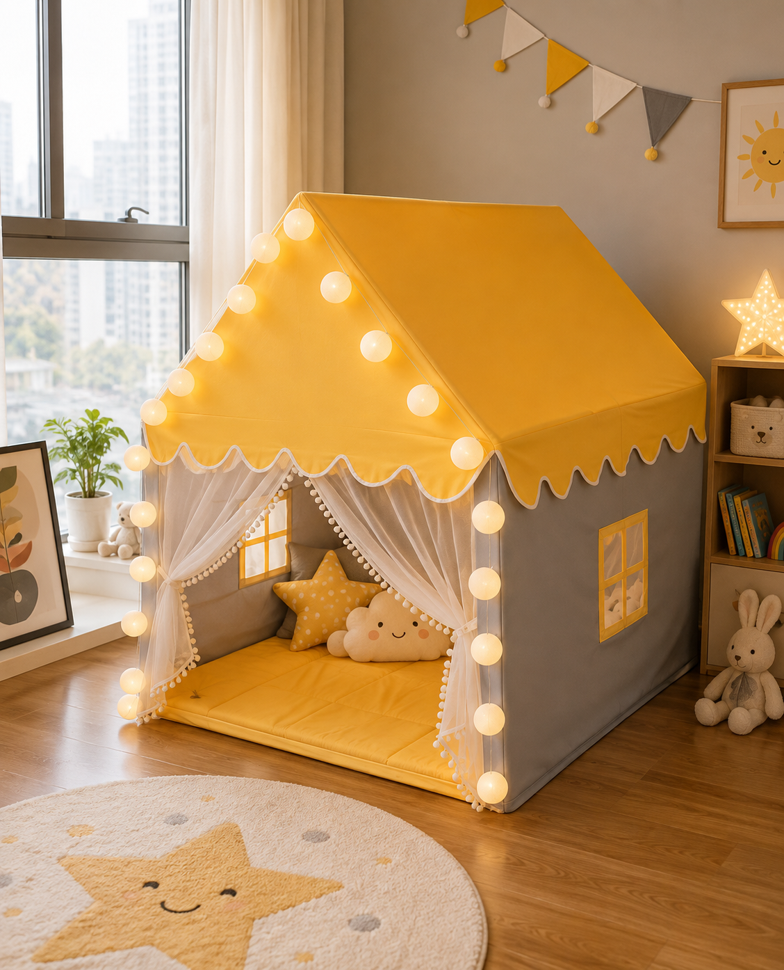 TENTE ENFANT Forme Maison Rose