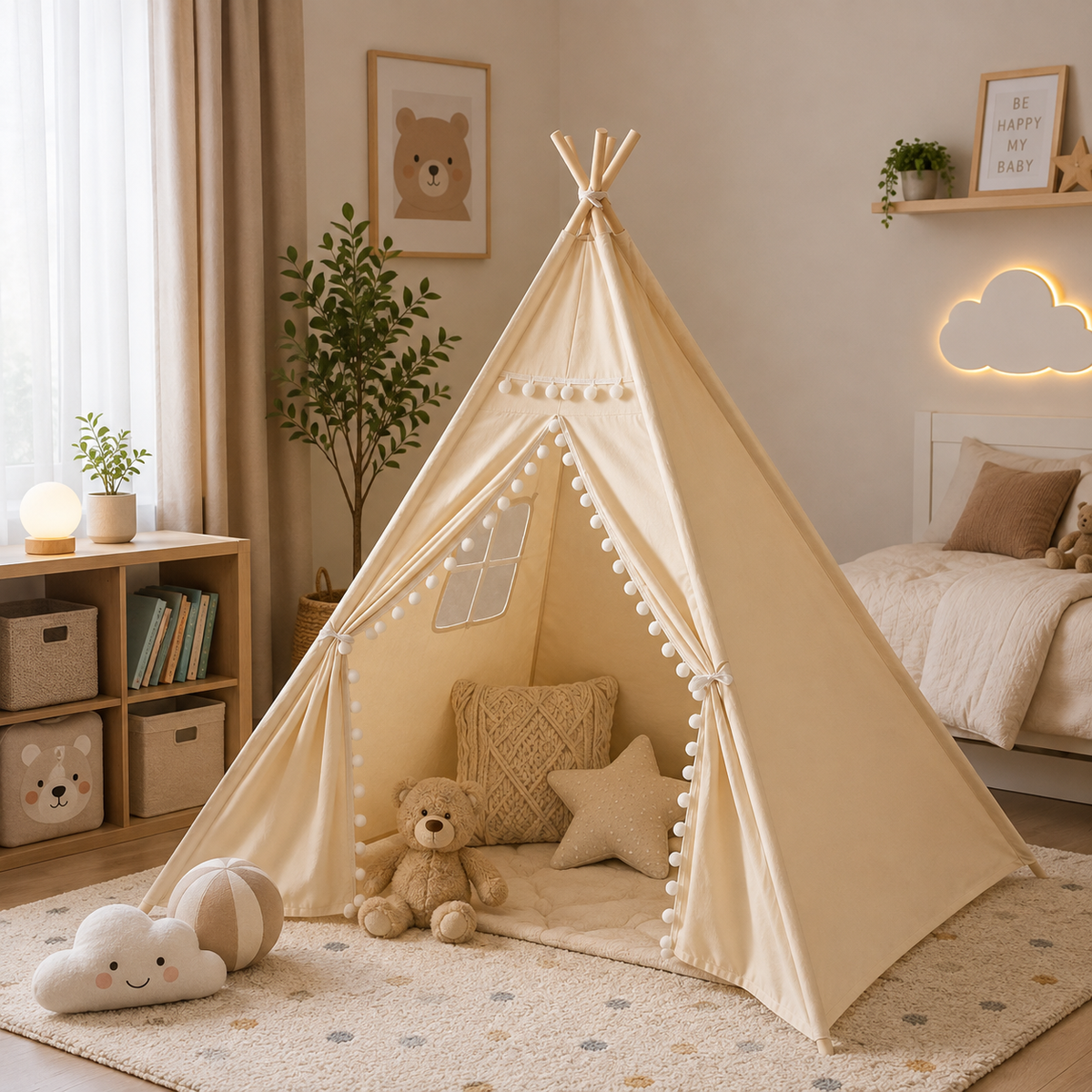Grand Tipi Extérieur De Jeu Beige