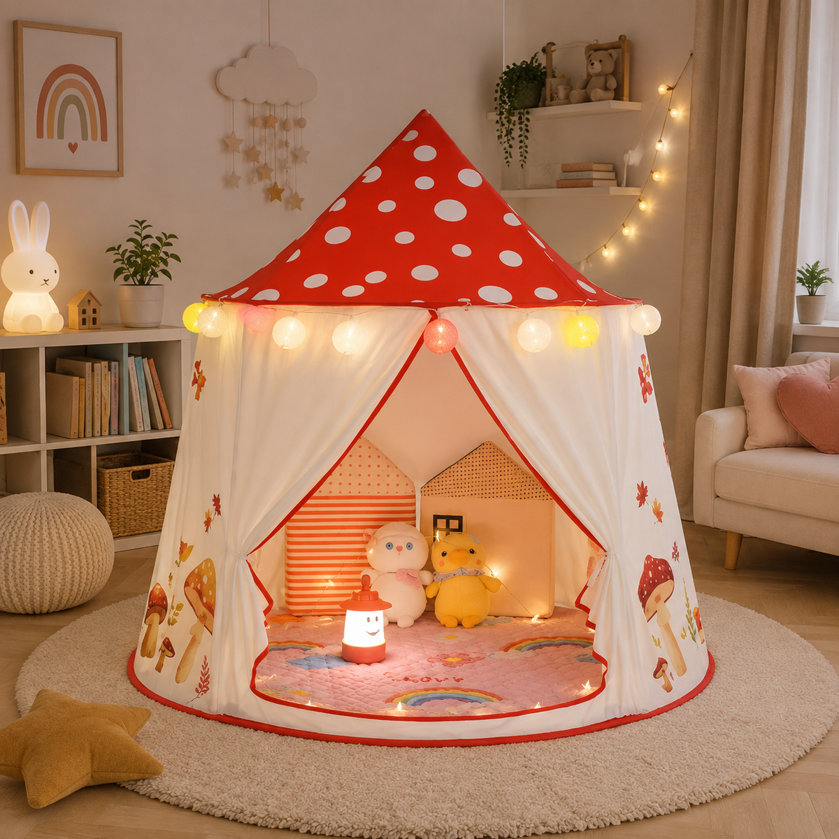 Tente Enfant En PVC Pliable Design Champignon