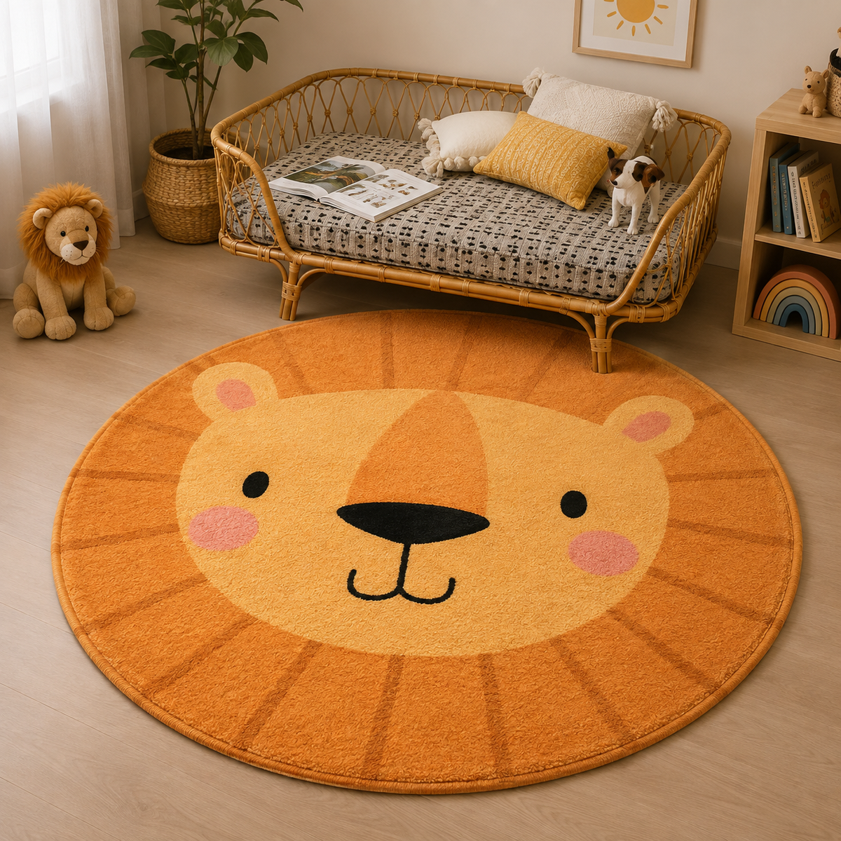 TAPIS DE CHAMBRE ENFANTS Rond Antidérapant