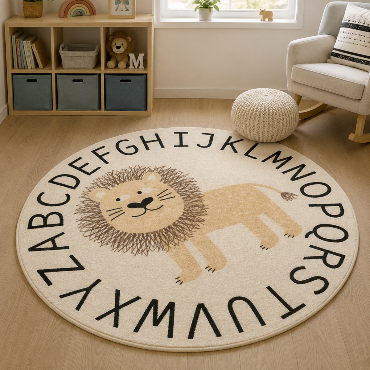 TAPIS DE CHAMBRE ENFANTS Rond Antidérapant