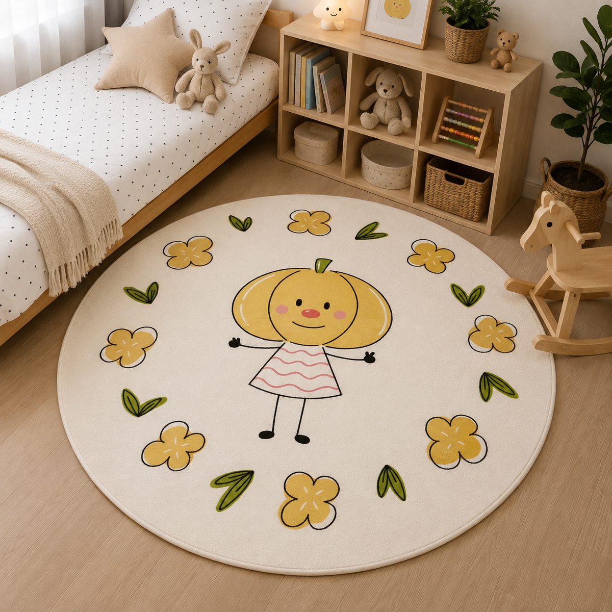 TAPIS DE CHAMBRE ENFANTS Rond Antidérapant