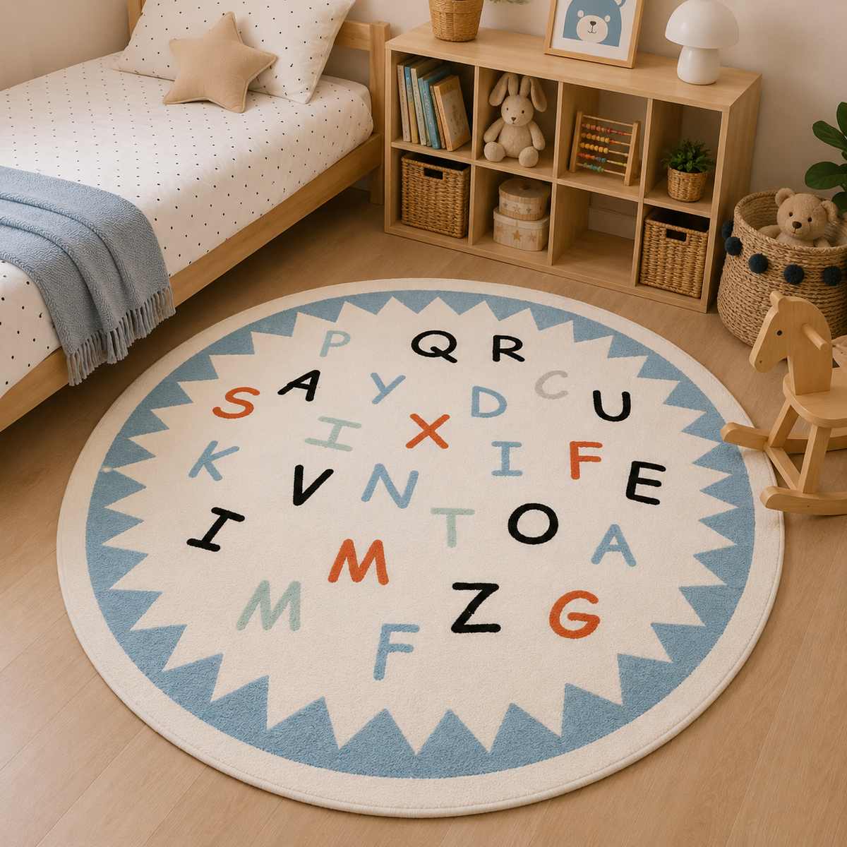 TAPIS DE CHAMBRE ENFANTS Rond Antidérapant