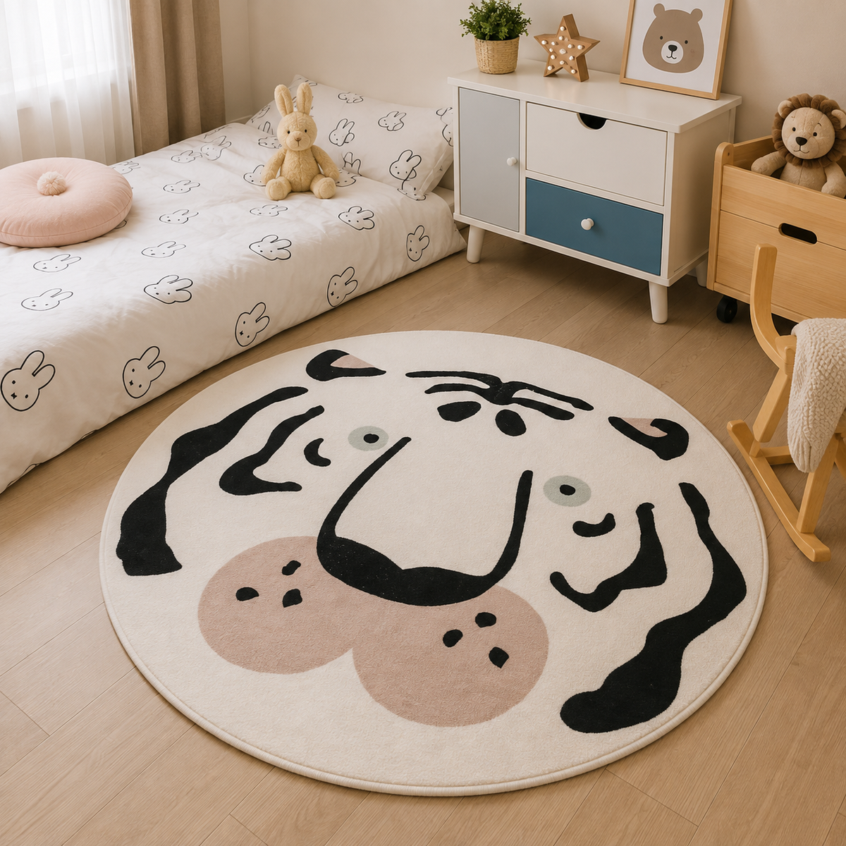 TAPIS DE CHAMBRE ENFANTS Rond Antidérapant