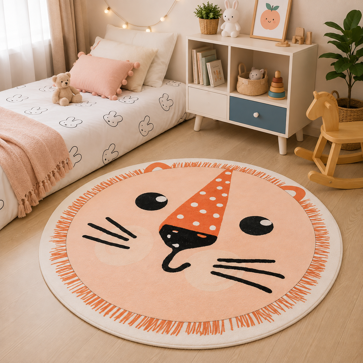 TAPIS DE CHAMBRE ENFANTS Rond Antidérapant