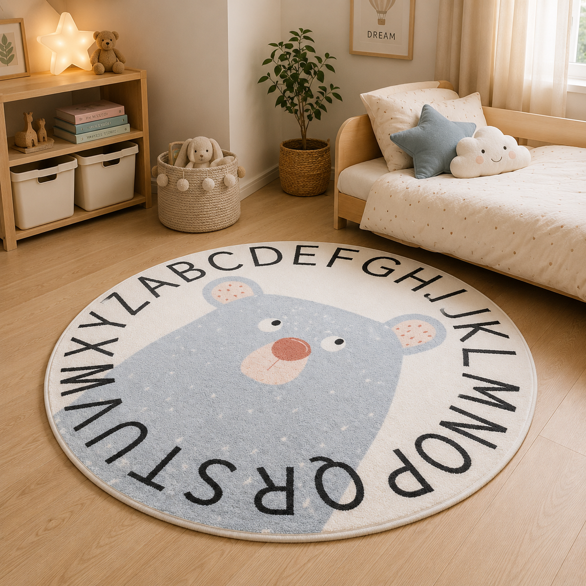 TAPIS DE CHAMBRE ENFANTS Rond Antidérapant