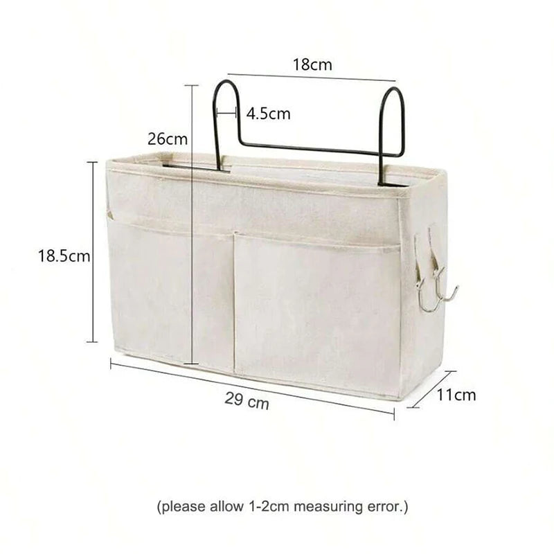Organisateur de chevet suspendu en lin et polyester pour lit bébé