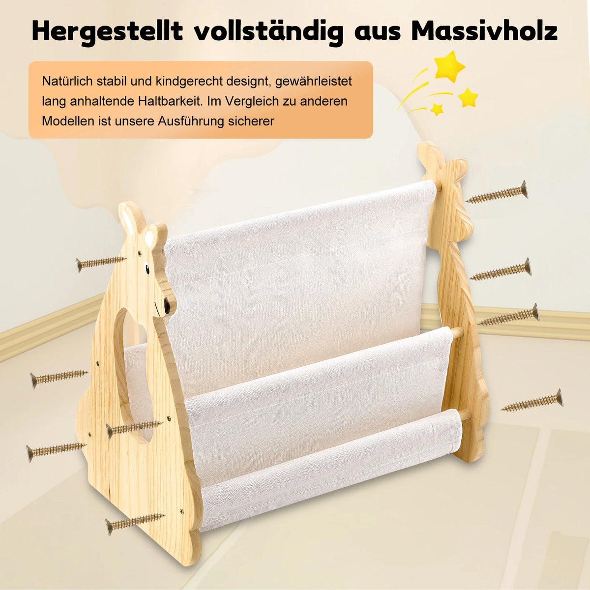 Bibliothèque Enfant En Bois Motif Kangourou