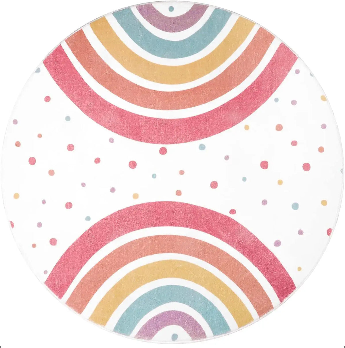TAPIS DE CHAMBRE ENFANTS Flanelle Rond Arc-En-Ciel