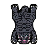 Tapis Tigre Dessin Animé en Velours de Cristal pour Salon et Chambre