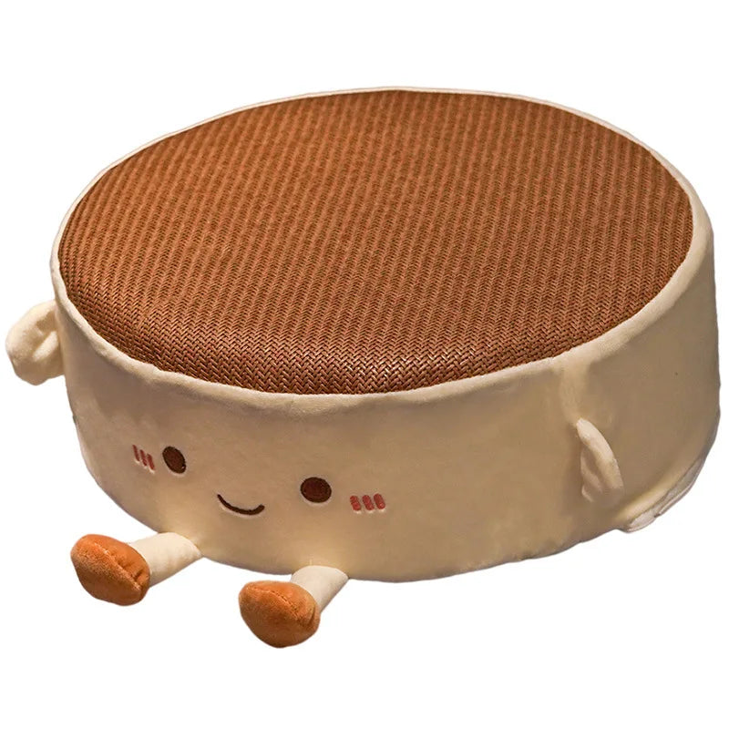 Coussin de sol rond épais dessin animé en peluche courte