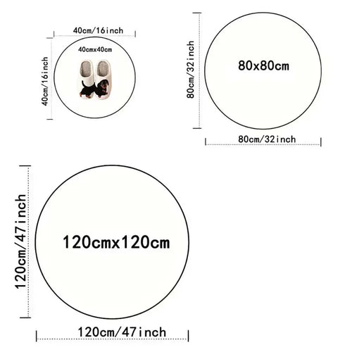 TAPIS DE CHAMBRE ENFANTS Flanelle Rond Arc-En-Ciel
