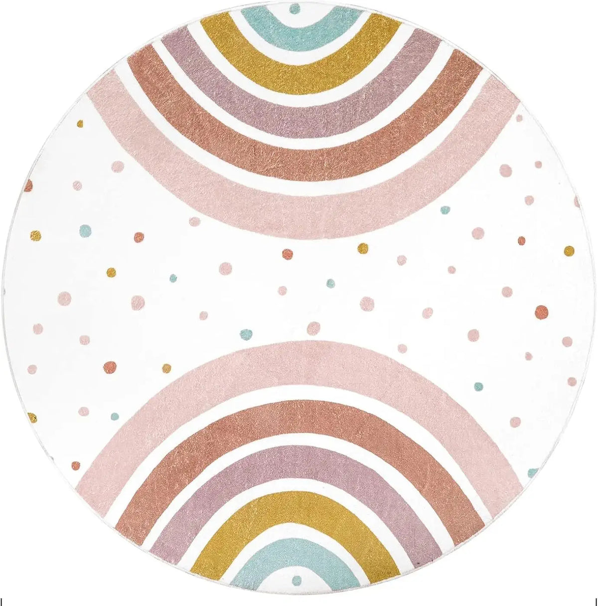 TAPIS DE CHAMBRE ENFANTS Flanelle Rond Arc-En-Ciel