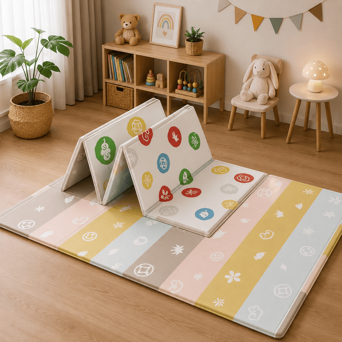 Ma boutique Grand Tapis d’Éveil Bébé Pliable en Mousse Motifs Colorés